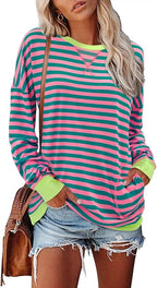 Magritta Women's Long Sleeve Leopard Color Block Tunic Comfy Crewneck T Shirt Tops Black XL