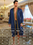 ChiaoLezhee Mens Satin Bath Robe with Shorts Set, Silk Paisley Kimono Lightweight, Soft Long Sleeve Sleepwear