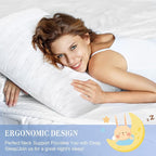 Meoflaw Cooling Pillows for Sleeping Standard Size Set of 2,Shredded Memory Foam Bed Pillow,Adjustable Loft Standard Pillow for Side & Back Sleeper-Medium Firm