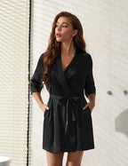Senert Women's Silk Kimono Robe - Bride Bridesmaid Satin Sleepwear for Wedding Party - Short Silky Bathrobe