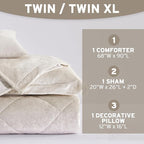 Intelligent Design Twin Comforter Set Velvet Comforters Twin Bedding Reversible, All Season, Diamond Quilted Bedding Microfiber Twin Size Comforters, Felicia, Twin/Twin XL, Champagne 3 Piece