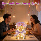 Rose Flower Lamp,Rechargeable Cordless Touch Table Lamp for Bedroom,3-Colour Dimming Flowers Night Light,Crystal Bedside Lamps with USB Charge,Birthday Valentine's Day Gifts for Women,Mom,Wife,Her