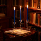 12-Pack Royal-Blue Taper Candles, 10 Inch Unscented Dripless Candlesticks, Long-Lasting Burn Time of 7-8 Hours, Perfect for Home Décor Dinner Party Meditation