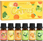 ARVIDSSON Citrus Essential Oils Set, Natural Fruit Essential Oil for Diffuser, Candle Making - Grapefruit, Bergamot, Sweet Orange, Lemon, Lime, Tangerine, Citrusy Scented Oils for Home