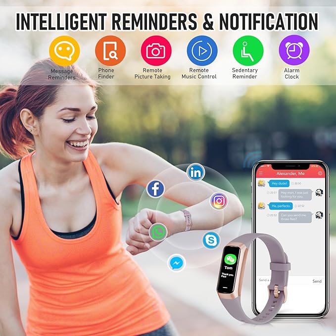 Fitness Tracker, Activity Trackers with 24/7 Heart Rate, Blood Oxygen Blood Pressure Sleep Monitor, Step Counter with 1.1" AMOLED Touch Color Screen, Calorie Pedometer Health Smart Watch for Women Men