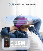 TOPOINT Sleep Mask with Bluetooth Headphones, 3D Eye Mask for Sleep Headphones with White Noise, Total Blackout, 5.4 Bluetooth, Timer, 15 Hours for Women Men, Travel, Meditation, Nap, CPAP Users
