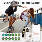 Fitness Tracker, Activity Trackers with 24/7 Heart Rate, Blood Oxygen Blood Pressure Sleep Monitor, Step Counter with 1.1" AMOLED Touch Color Screen, Calorie Pedometer Health Smart Watch for Women Men