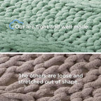 Chunky Knit Blanket Throw - 100% Hand Knitted Chunky Soft Throw Blanket for Couch, Thick and Warm Blanket for Winter, Dark Green, 40x50 Inches