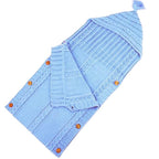 XMWEALTHY Newborn Baby Wrap Swaddle Blanket Knit Sleeping Bag Sleep Sack Stroller Wrap for Baby Light Blue 0-6 Month