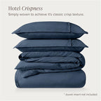 Bare Home 100% Organic Cotton King Duvet Cover Set - Crisp Percale Weave - Lightweight & Breathable - Cooling Duvet Cover Set (King, Bering Sea)