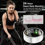 Ring Health Tracker for Women Men, Fitness Ring with Heart Rate,Blood Oxygen,Sleep Monitor,Calories, Step Counter, IP68 Waterproof Smart Ring for iPhone & Android, No Subscription Fee (Silver, 6#)
