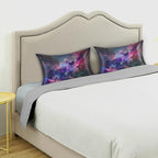 Nebula Galaxy Sky Satin Pillowcase for Hair and Skin, Purple Galaxy Space Silk Pillow Case with Envelope Closure, Queen Size 20x30 inches, 1 PC