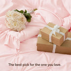 BEDELITE Baby Pink King Size Comforter Set - 3 Pieces Boho Ruffle Pintuck Bedding Comforter Sets, Lightweight Soft & Warm King Bedding Set with 2 Pillowcases for All Season