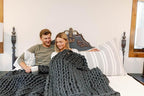 Nuzzie Original Knit Weighted Blanket - Breathable, Cooling, Hand Made Knit Throw Blanket for Sleep - Machine Washable, Stylish Design (Charcoal, Queen | 22lbs | 60"x80")