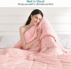 Cottonblue Sherpa Fleece Weighted Blanket 20lbs for Adults, Fluffy Cozy Plush Blanket 20 pounds, Queen Size Weighted Blankets 60”x80”, Warm and Cozy Hug Blanket for Queen/King Size Bed, Blush Pink