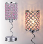 EOEYYOYB Crystal Table Lamp with 3 Way Dimmable Touch Control, Nightstand with USB A+C Ports, Modern Bedside Touch Lamp for Bedroom, Living Room, Office Reading, Pink