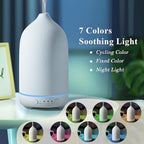 Diffuserlove Ceramic Essential Oil Diffuser 160ML Aromatherapy Diffuser for Home Bedroom Room Cool Mist Humidifier Stone Air Diffusers (Size:6.8" H x 3.6" W)