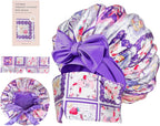 Double Layer Satin Bonnet with Detachable Eye Mask Night Cap for Curly Braids Hair Reduces Frizz Locks in Moisture