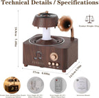 Rotating Water Droplet Aromatherapy Diffuser, Vintage Record Player Essential Oil Diffuser with Bluetooth Speaker, Ultrasonic Humidifier, Colorful Lights, Timer, Remote Control, 250ml, Gift