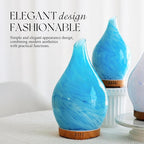 Porseme 280ml Essential Oil Diffuser Glass Color Changing Aroma Air Diffusers Aromatherapy Ultrasonic Cool Mist Humidifier 7 Running Hours Waterless Auto-off for Sleeping, Yoga, Office, Spa(Blue Wave)