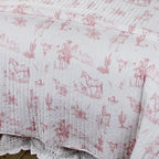 Rod's Dusty Rose Pink Cowgirl (Sham)-Vintage Western Cowgirl-Pink and White-Standard Sham Size (20x26in.)-Reversible-Cotton