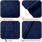 HOSUKKO Weighted Blanket - 10 lbs Navy Blue Heavy Blanket - Breathable Blanket(50 * 60 inches, 10 lbs)