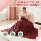 CuteKing Weighted Blanket - Weighted Blanket with Premium Glass Beads - Breathable Heavy Blanket for Comfortable Rest - Thick Blanket All Season (7lbs, 40"x60", Claret Red)