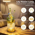 Lily Flower Lamp, Rechargeable Artificial Flower Table Lamp with 3 Color Temperature, Dimmable Touch Cordless Lamp for Bedroom Room Home Decor, Birthday Mother's Day Gift for Mom Grandma Women (Lily)