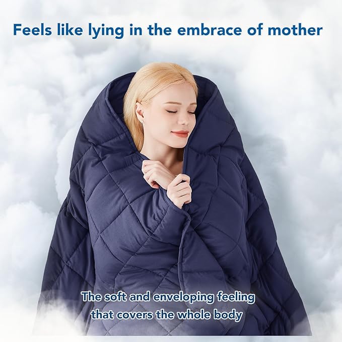 Topcee Weighted Blanket for Adults (15 lbs, 60" x 80") Queen Size Soft Cooling Heavy Blanket Sleeping, Apply to 130-160 lbs Body, Thick Breathable Blanket with Glass Bead, Easy Care