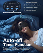 Bluetooth Sleep Headphones for Side Sleepers with Timming Setting, 100% Blackout 3D Contoured Eye Mask for Sleeping & Music Auto Shut Off, Breathable No Pressure for Side Sleeper Travel