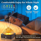 Lecdura Glass Essential Oil Diffuser with Glass Reservoir & WoodBase, 200ml Ultrasonic Lock Color Timer Auto-Off 7 Color Light Aroma Glass Dome Diffuser for Home Office Bedroom Yoga - Dark Brown