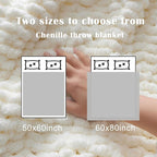 YJLMLY Chunky Knit Throw Blanket,60x80 Inch Heavy 6.8lbs, Hand Knit Chenille Couch Blanket, Soft Cable Knit Gift for Women Mom Wife, Modern Home Decor