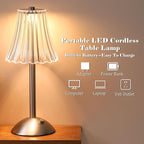 Liliful 2 Pcs Cordless Table Lamp Rechargeable Touch LED Small Gold Portable Battery Operated USB-c Desk Lamp 3 Color Dimmable for Bedroom Living Room Dining (Silver,Rose Style)
