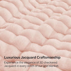 BEDELITE Updated Pink Throw Blanket for Couch and Bed- Super Soft and Warm 3D Checkered Fluffy Fuzzy Fleece Blanket, Luxurious Plush Cozy Blanket for Room Decor Spring, 50x60 inches