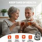 Smart Health Ring for Women Men, Smart Ring Fitness Tracker for iOS Android, Heart Rate, Blood Oxygen, Blood Pressure, Sleep Monitoring,5ATM Waterproof, No Subscription Fee (Gold, 10#)