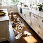 Western Rugs for Living Room,4x8ft,Moroccan Geometric Runner Rug,Cow Print Decor Faux Cowhide Rug,Machine Washable Western Decor Hallway Runner Rugs,Floor Mat for Kitchen, Bedroom Entrance,