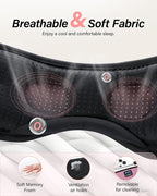 LC-dolida Sleep Headphones, White Noise Bluetooth Sleep Mask 3D Wireless Eye Mask Sleeping with Timing, Sleep Mask with Bluetooth Headphones for Side Sleepers Travel Yoga