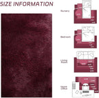 duduta Burgundy Plush Area Rugs for Bedroom 5x8 ft, Fluffy Carpet for Living Room Kids Room, Large Shag Dorm Rug, Washable Non Slip