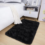 Noahas Door Mat Indoor Entrance,2x3 Shaggy Small Black Area Rugs for Entryway,Non-Slip Fluffy Entry Bedroom Rug,Soft Plush Bedside Throw Kids Carpet