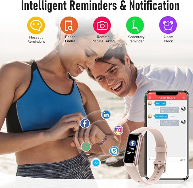 Fitness Tracker with 24/7 Heart Rate, Blood Oxygen Blood Pressure Sleep Monitor, Activity Trackers 5 ATM Waterproof,Step Calorie Counter Pedometer Health Smart Watch for Women Men