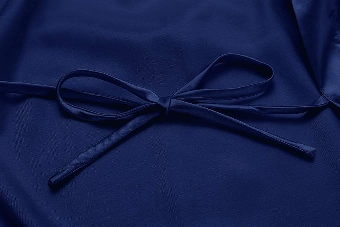 Women's Plus Size Satin Kimono Robes Short Silk Bathrobe Bridesmaid Wedding Party Nightgown Sleepwear