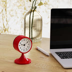 AYRELY® 3" Cute Analog Alarm Clock,Small Retro Table Clock Battery Operated,Slient Metal Desk Clock with Light for Living Room Decor,Bedroom,Bedside,Shelf（Rose red）