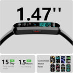 Health Fitness Tracker, Smart Watch with 24/7 Heart Rate, Activity Tracker with Blood Pressure and Blood Oxy-gen Monitor, 120 Sport Mode Waterproof Sleep Tracker for Women Men