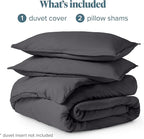 Bare Home Bedding Duvet Cover California King Size - Premium 1800 Super Soft Collection - Lightweight, Cooling - Soft Breathable Bedding Duvet Cover (Cal King, Forged Iron Grey)
