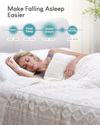 Cottonblue Jacquard Weighted Blanket 15lbs for Queen Ded - Ultra Soft, Cozy Comfort Sherpa Blanket for Relax and Sleep, Heavy Bed Blankets with Glass Beads, 60x80 in 17 lbs, Cream White