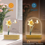 Personalized Birthday Gifts Acrylic Night Light Lamp Customized Birth Month Flower and Name Plaque Gifts for Women Mom from Daughter Son