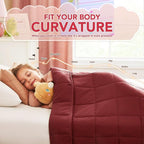 CuteKing Weighted Blanket - Weighted Blanket with Premium Glass Beads - Breathable Heavy Blanket for Comfortable Rest - Thick Blanket All Season (5lbs, 36"x48", Claret Red)