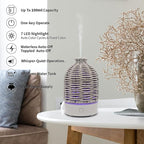 VICTORIA AROMA Essential Oil Diffuser - Multifunction Aromatherapy Diffuser 7 LED Color Changing Light 100ML Rattan Diffuser Easy to Clean Suitable for Home,Office (Grey)