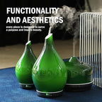 Porseme 280ml Essential Oil Diffuser Glass Color Changing Aroma Air Diffusers Aromatherapy Ultrasonic Cool Mist Humidifier 7 Running Hours Waterless Auto-Off for Sleeping Yoga Office Spa(Hulk Green)