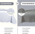 IR Imperial Rooms King Quilt Bedding Set Size (106" x 96") + 2 Pillow Shams (20" x 36"+ 2") - 3 Pcs All Season Lightweight Reversible Microfiber Coverlet Embossed Quilt Bedspread (White)